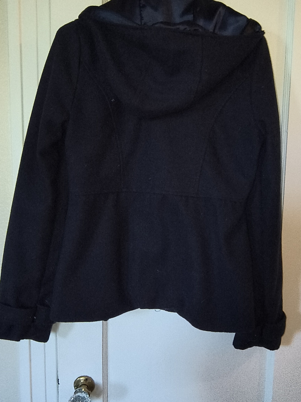 Charlotte Russe Black Hooded Pea Coat